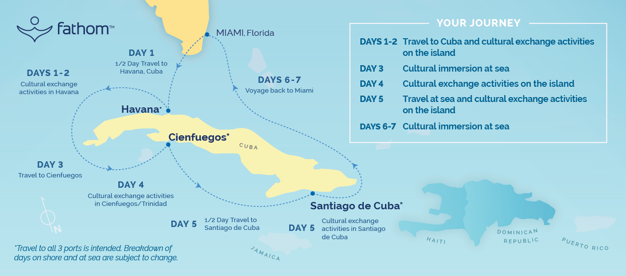 Sample Fathom Itinerary Map - Cuba Cruise