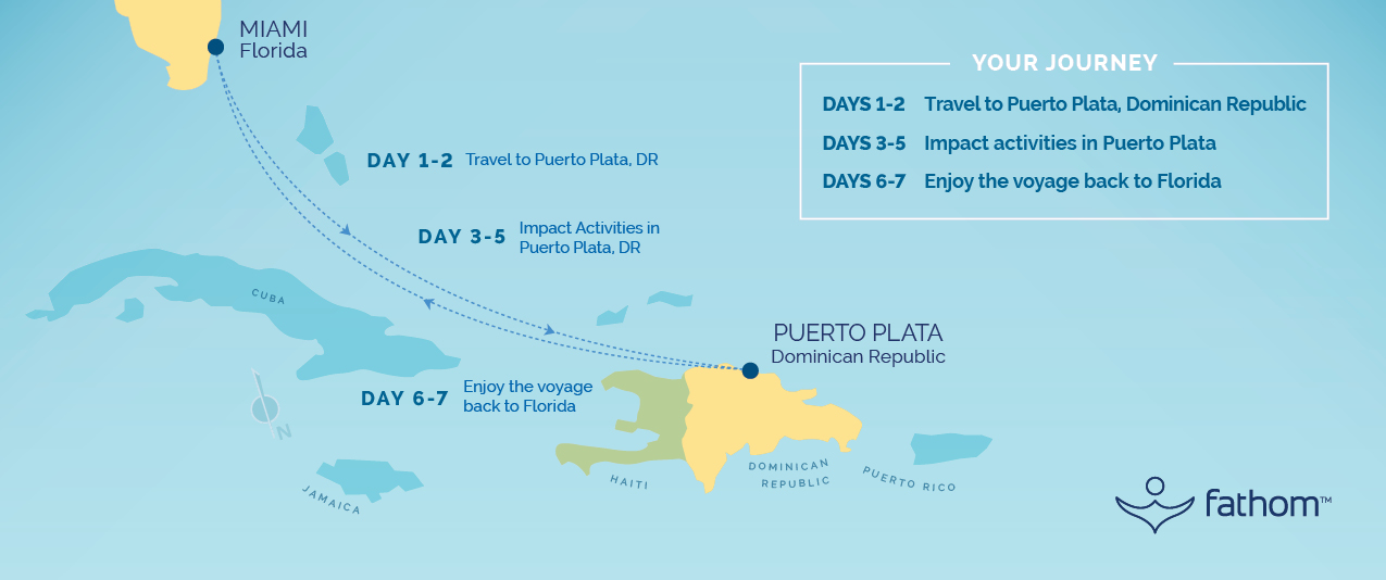 Sample Fathom Itinerary Map - Dominican Republic Cruise