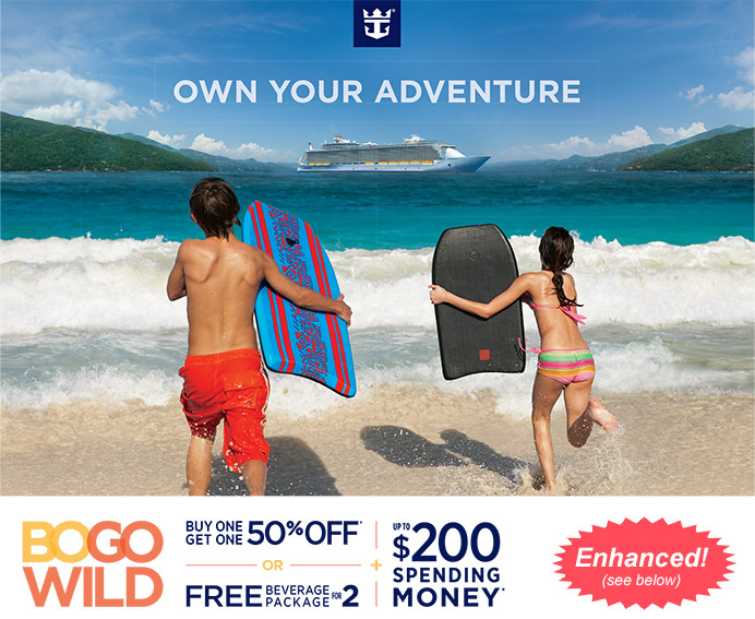 Royal Caribbean Cruise Sale - Buy One Get One 50% Off with BOGO Wild