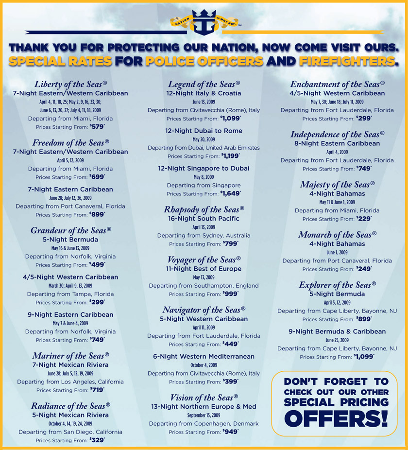 Special Rates for Police & Firefighters