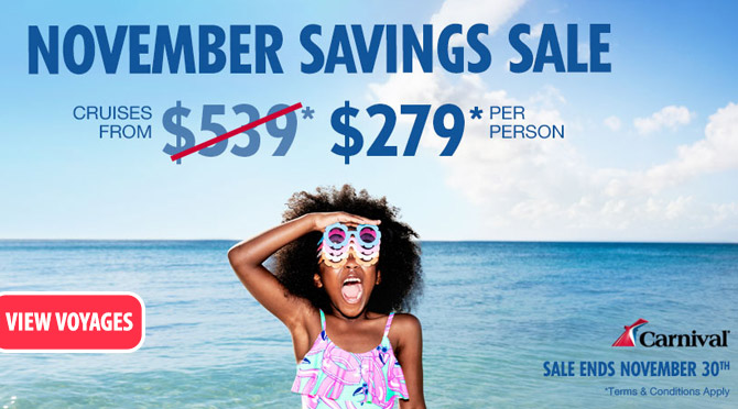 Carnival Black Friday/Cyber Monday Offer
