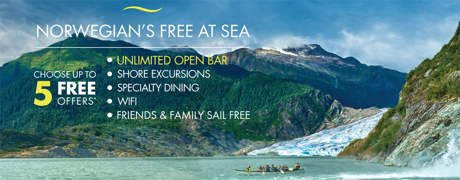 Norwegian's Free At Sea, 2020 Offer-Choose From 5 Great Offers!