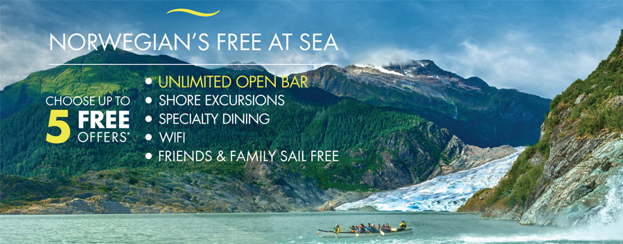 Norwegian's Free At Sea, 2020 Offer - Choose From 5 Great Offers!